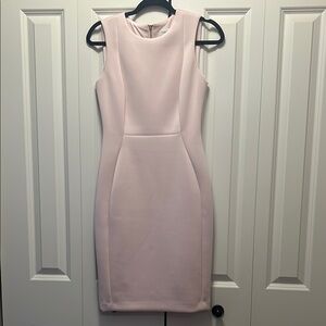 Calvin Klein Pink Sheath Midi Dress Crew Neck Sleeveless